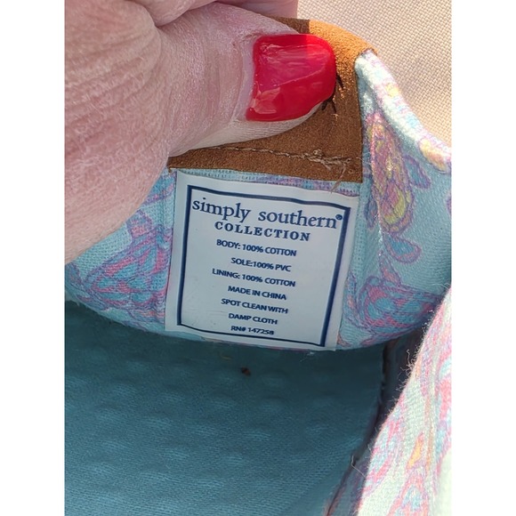 Simply Southern Slip On Shoes womans pink turtle Size 9 - Picture 11 of 13